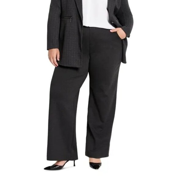 NIC+ZOE Pants - NIC+ZOE Ponte Wide-Leg Trousers Black Onyx 2X NWT